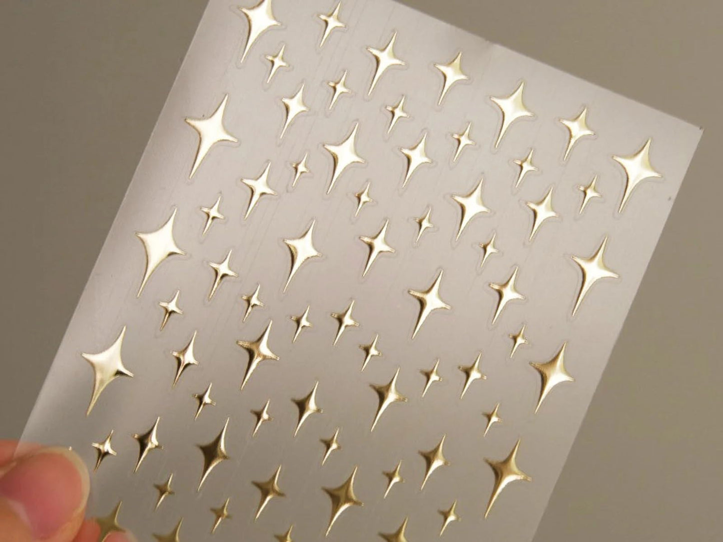 Twinkle Little Star Nail Stickers Premium Metallic Stars Stickers Peel Off Gold Stickers Chameleon Halo Glittery Quadrangular Star (5 Sheets)