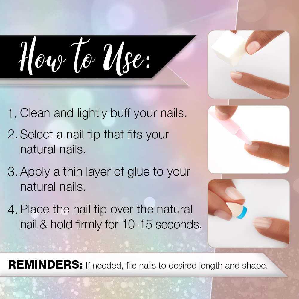 Ardell Nail Addict Artificial Nail Set, Rainbow French