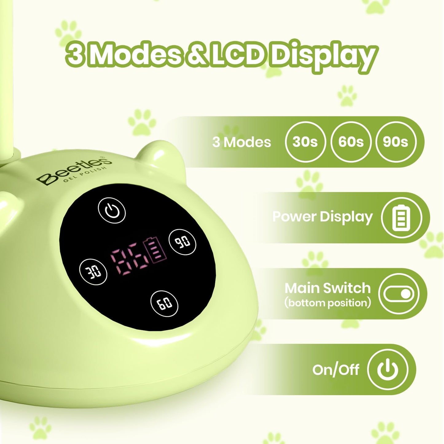 Beetles Gooseneck UV Nail Lamp - Meowgic LemonMeow Mini LED Nail Light with 3 Timer and Countdown Display Flash Cure Lamp for Gel Polish Nails Glue Builder Gel Smart Sensor Cordless Nails Dryer