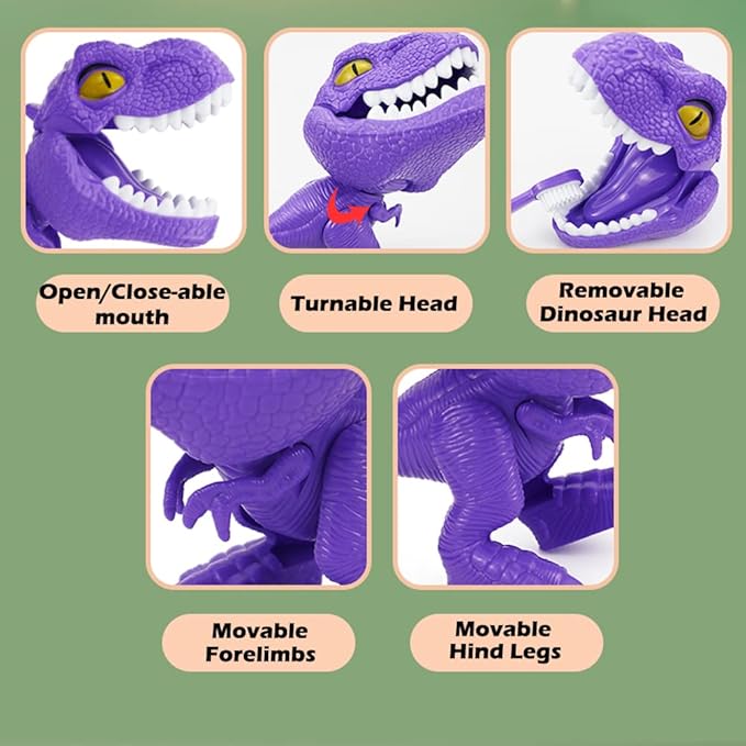 10PCS Plastic Dinosaur Simulation Dentist Play Set Animation Medical Kit Pretend Toy for Kids Hygienic Habbit Cultivation Role Play Game for Children 5 models 4 colors OPP Bag Packaging (Mixed Colors)