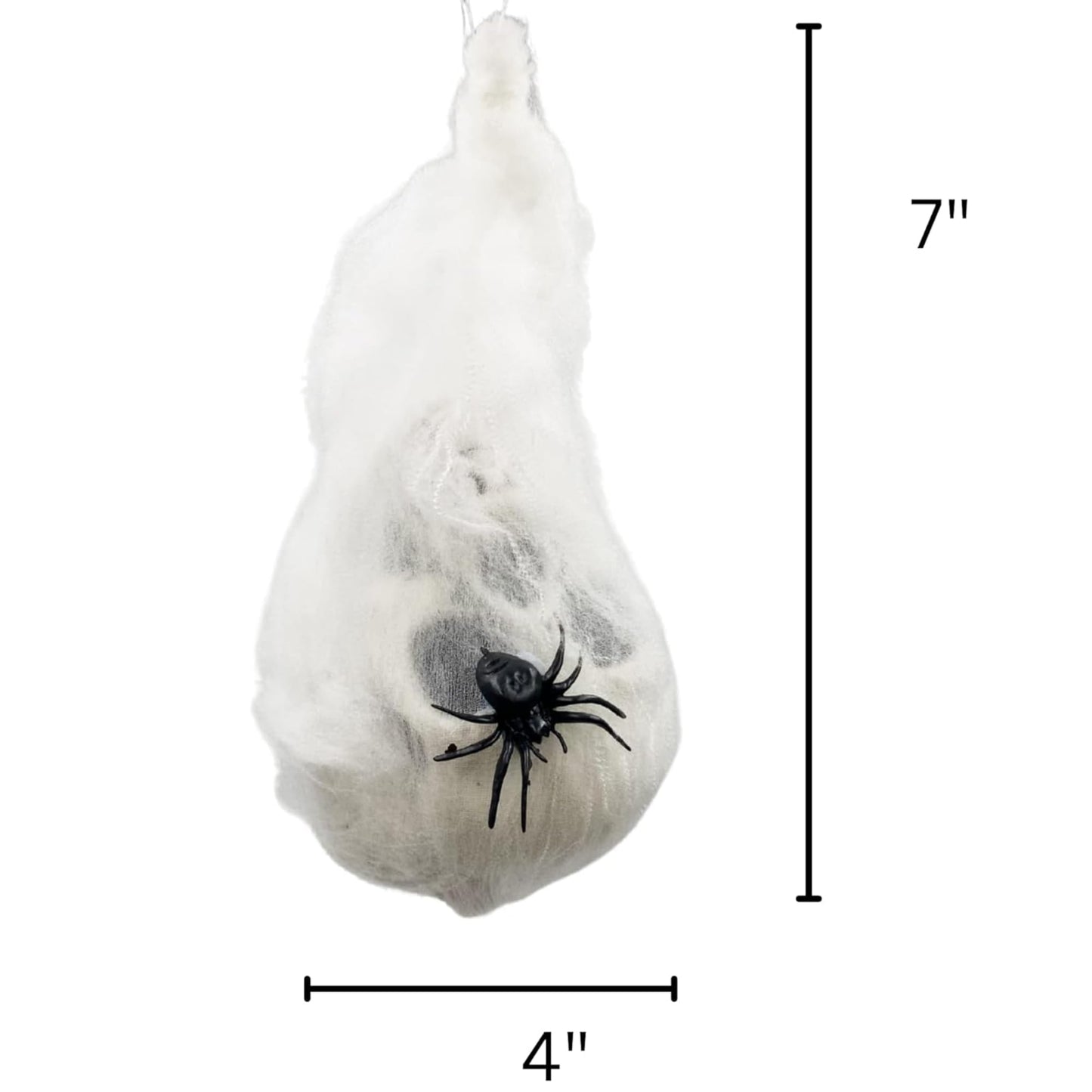 Needzo Halloween Decoration Hanging Spider Egg Sacs, Haunted House Decor, 7 Inches (Pack of 2)