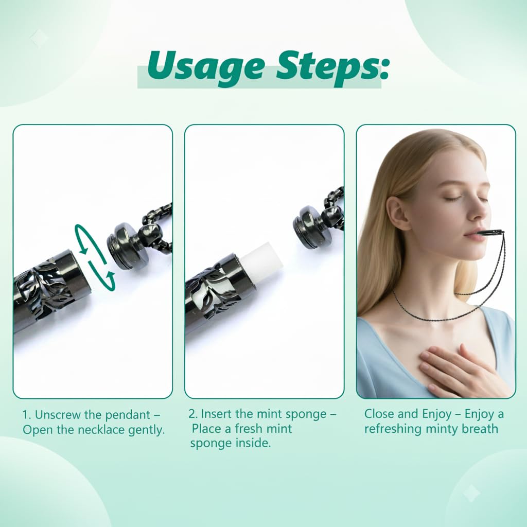 Runmecy Breathlink Quit Smoking Necklace, Breathing Necklace for Fidget Relief and Smoking Cessation, Breathe Free Aids - Natural Stop Smoking Aid for Anxiety Relief