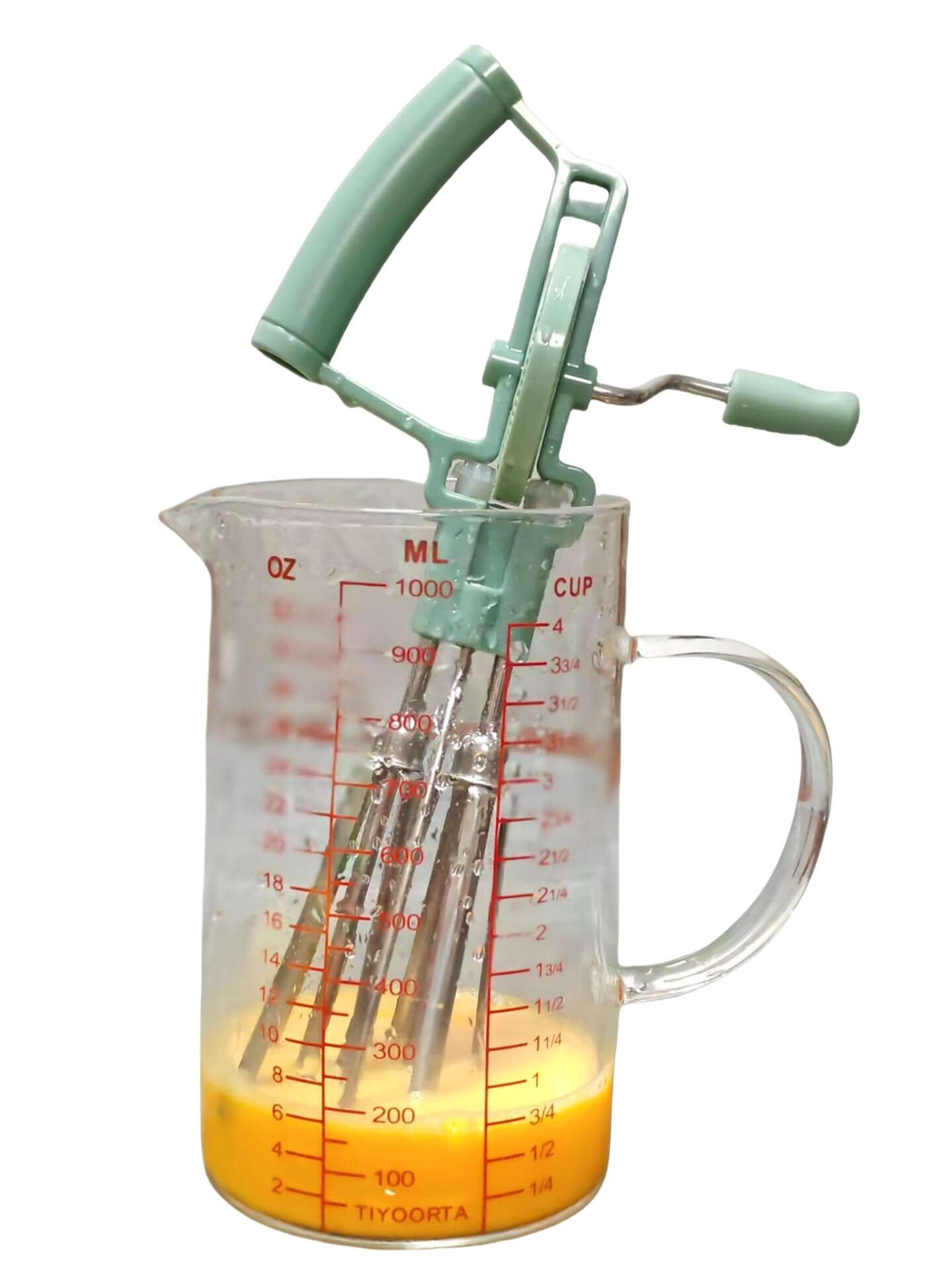 Manual Rotary Egg Beater | Double Head Whisk | Hand Crank Whipper for Eggs, Cream and Batter