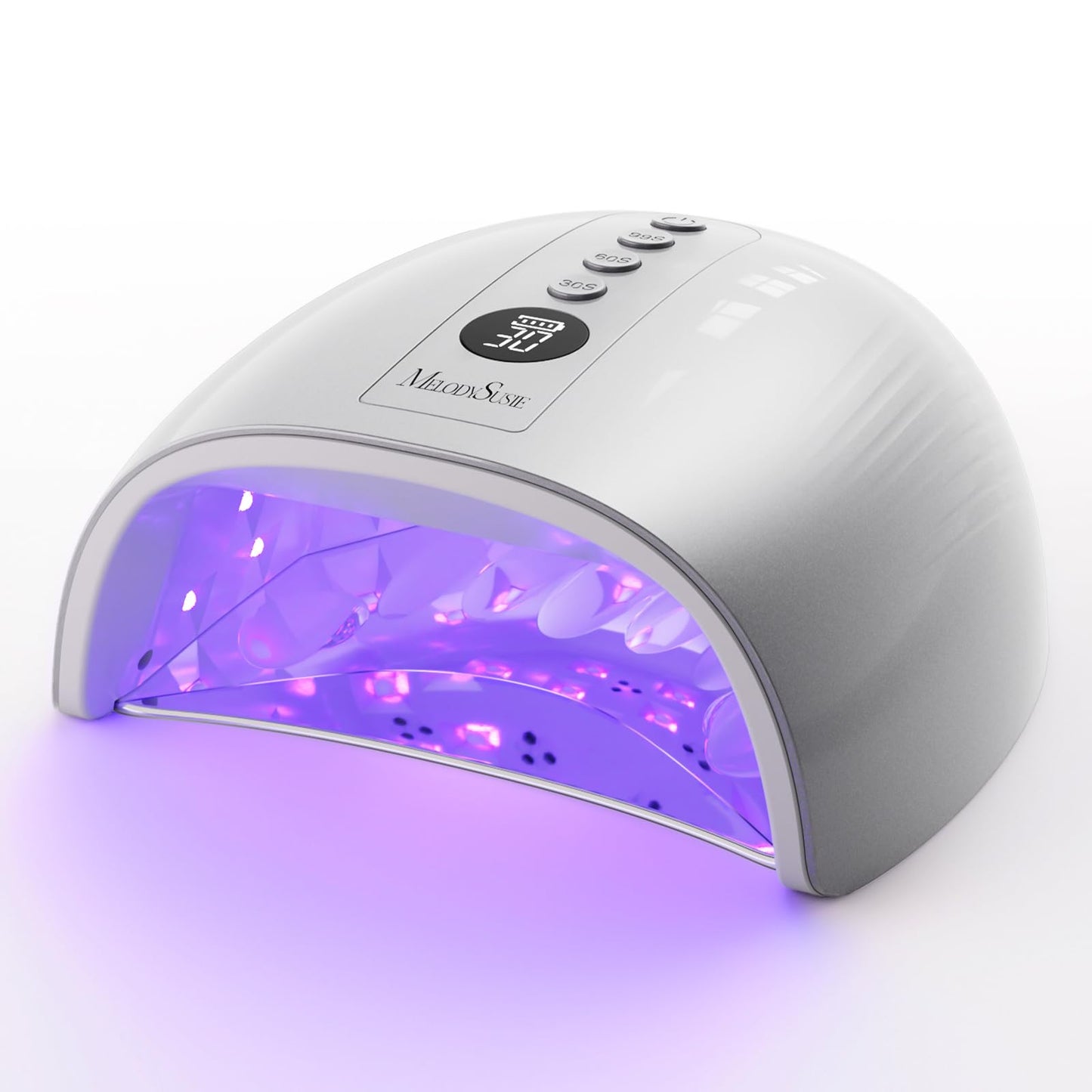 MelodySusie Professional Cordless UV Nail Lamp with Metal Base, P-Plus30GT Nail Dryer with Smart Sensor for Salon & DIY Home Use Fast Cures All Hard Gels, Especially Extension & Glitter Gel Polishes