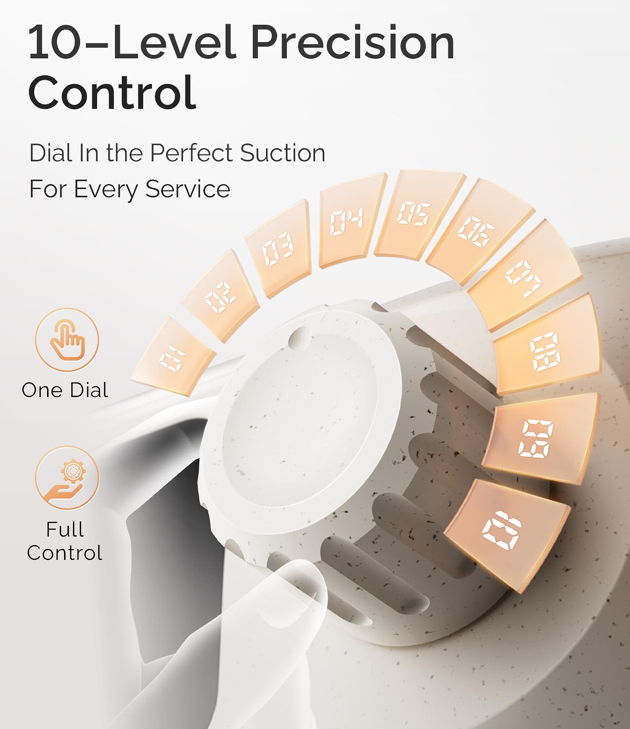 L'UGX Dust Collector Nail Tech – Compact Nail Dust Collector Profesional with Strong Suction, 10-Speed Turbo Fan, LED Display & Low Noise Nail Dust Cleaner for Home & Salon Use-Stardust Beige