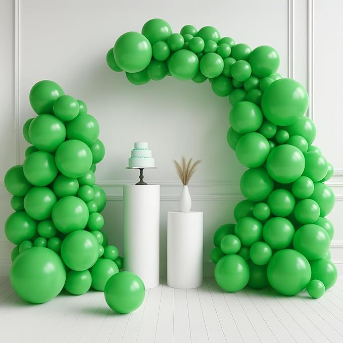 HOUSE OF PARTY Green Balloon Garland - Emerald Easter Green Balloons Arch Kit, 5/12/18 Inch Balloons for Graduation Party, Jungle Safari Balloon Garland and Easter Decorations
