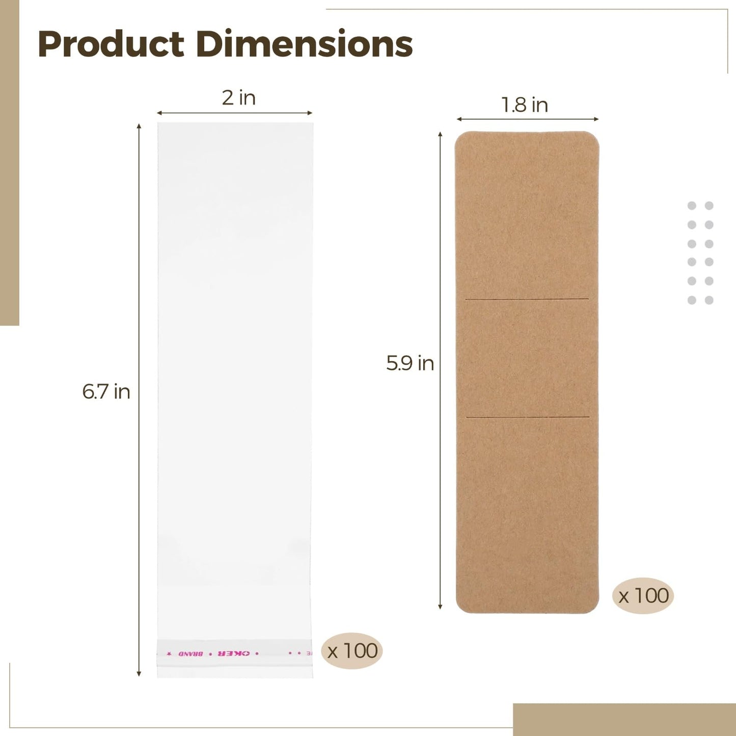 200 Pcs Bookmark Making Kit, 100 Book Marker Sleeves and 100 Clear Self Adhesive Bags, DIY Packaging Cards for Crafts Display Gifts and Handmade Projects