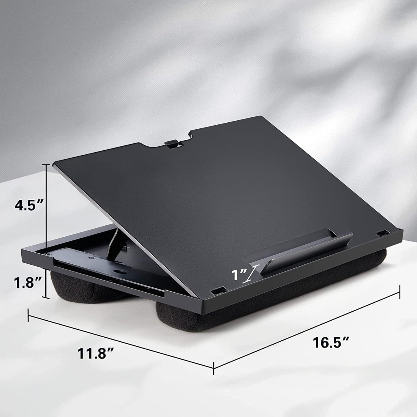 HUANUO Lap Desk Fits Up to 15.6 inch Laptop, Adjustable Laptop Stand with 6 Tilt Angles, Retractable Mouse Pad Tray with Cushion, Portable Lap Desk for Bed, Couch, Sofa, Reading, Writing