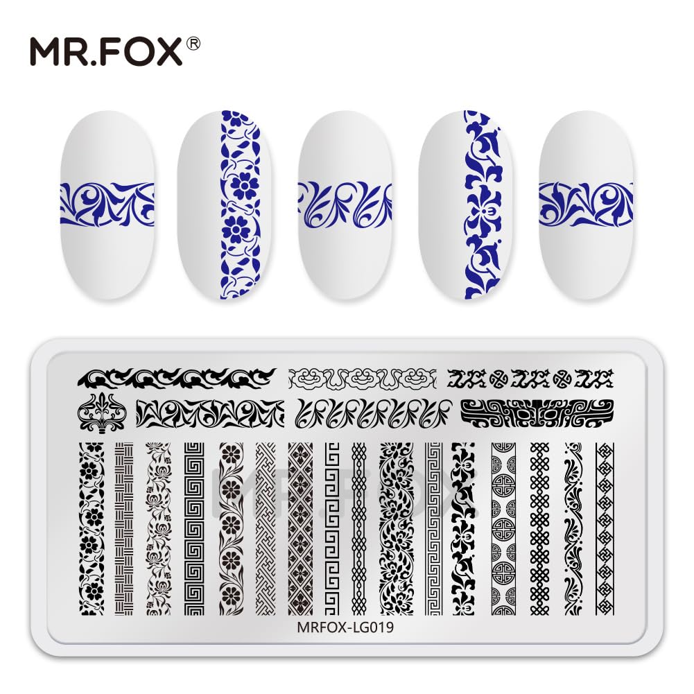 6 Pcs Nail Plates Stamping Set Dragon Patterned Chinese Traditional Decoration Style Nail Art DIY Stamping Template