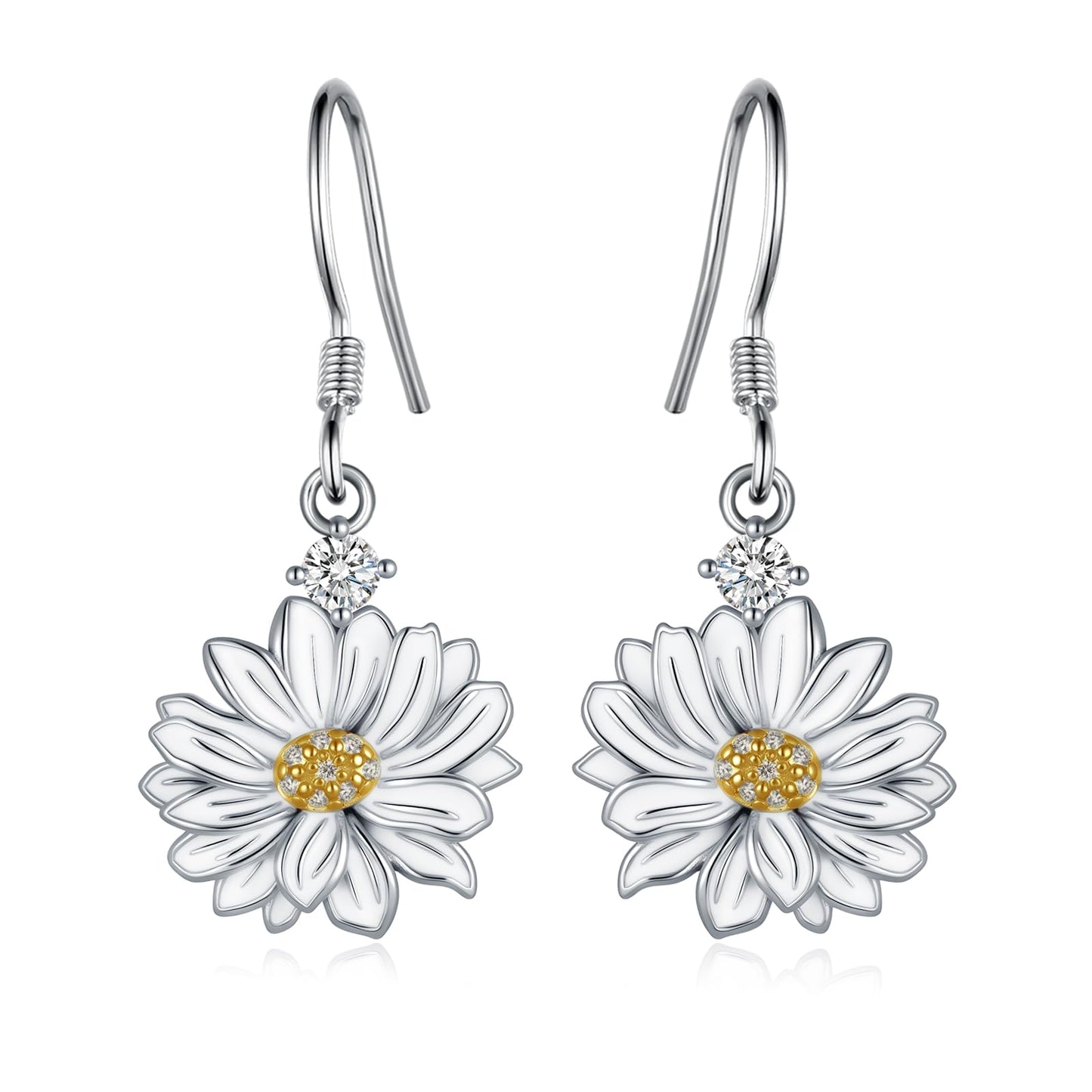 Daisy Earrings 925 Sterling Silver Flower Earrings Daisy Jewelry Gifts for Women
