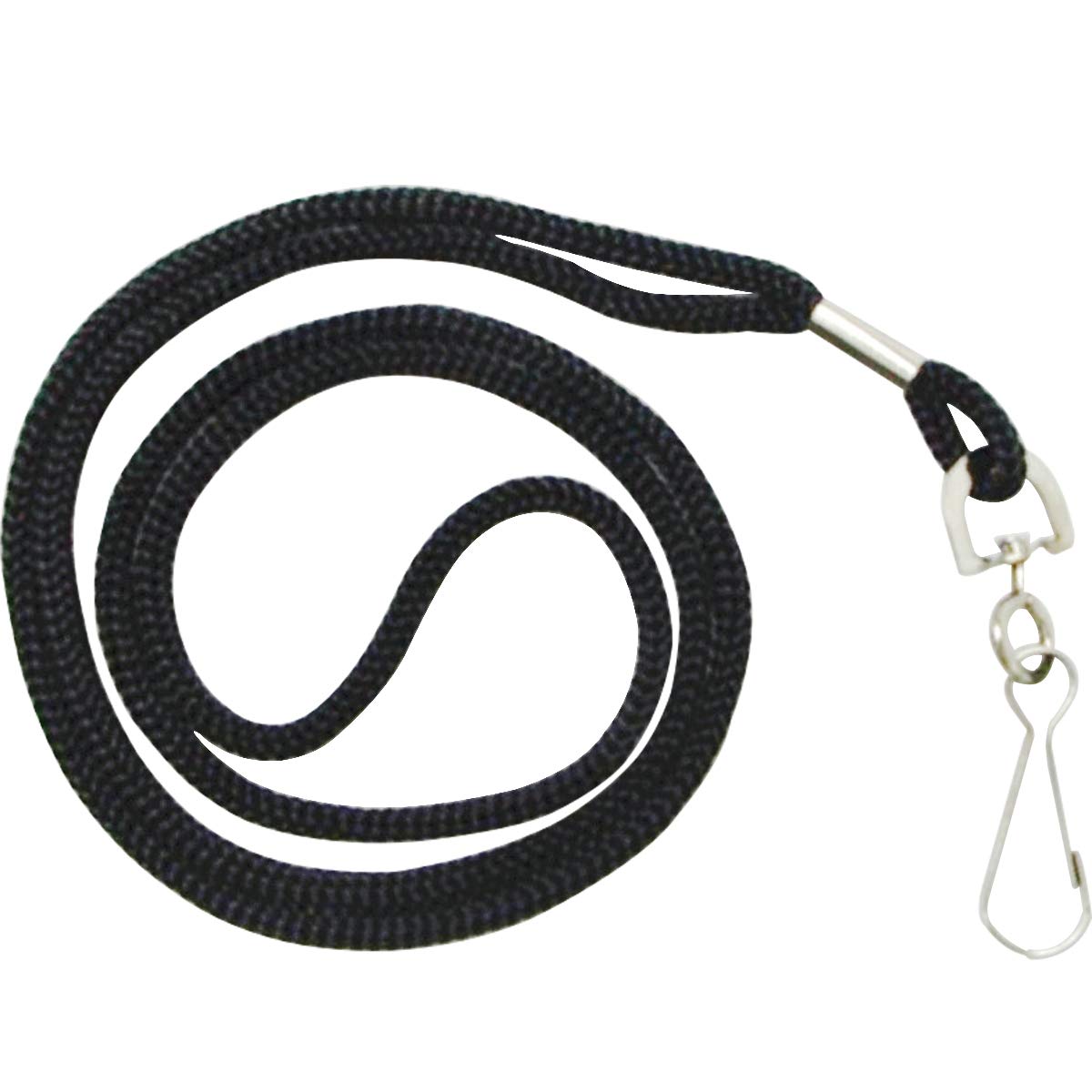 HOSL Black Nylon Lanyards, 100 Pack Bulk Office ID Card Lanyards with Swivel Hook (Modern/Fitted, 19 inches, 1.54lb)