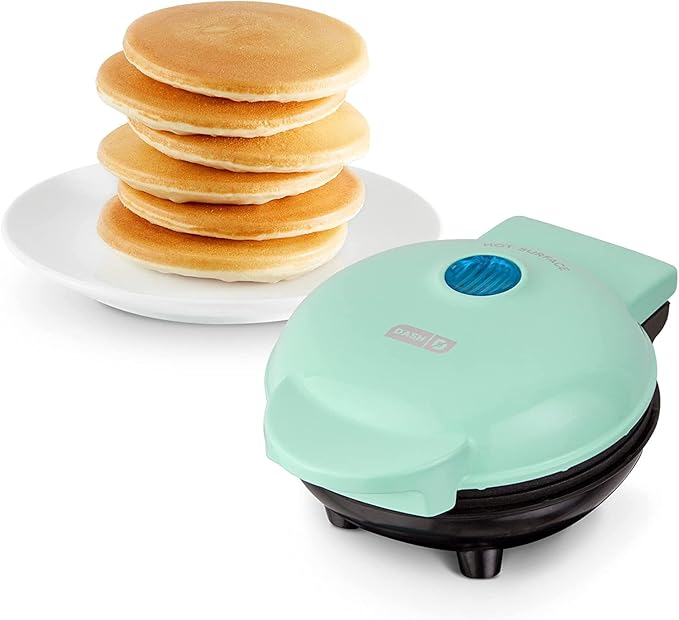Dash Mini Maker Griddle - Compact Griddle for Creative Homemade Treats - Nonstick Surface, Quick Heat-Up System & Space-Saving Design - Aqua