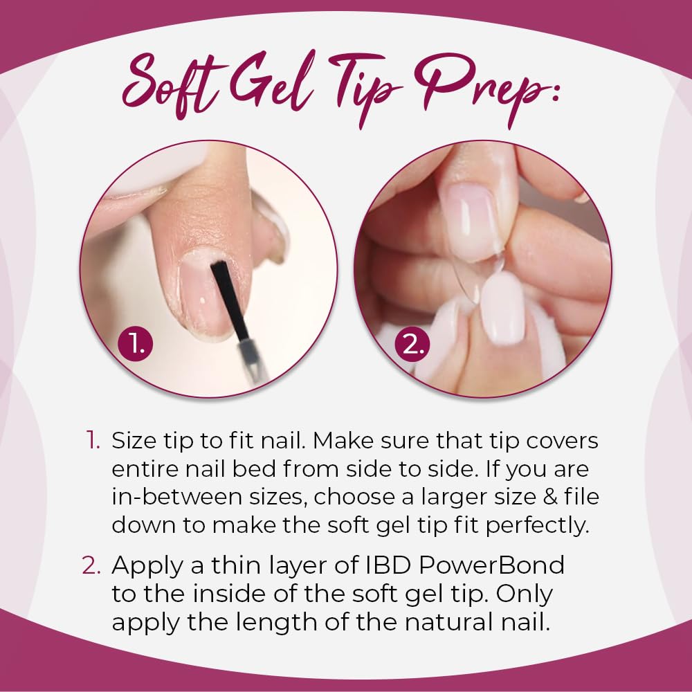 Ibd Clear Soft Gel Tips - Medium Stiletto, Full Coverage Nail Extensions, Press-On Nail Kit, 1-Pack