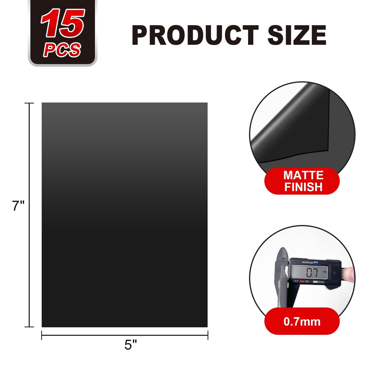 Thaibear Magnetic Sheets Non Adhesive, 5" x 7", 15 Pack Flexible Magnetic Sheets for Dies Storage Stamp, Die Cut Storage Magnet Sheet for Crafts, DIY, Photos - Easy to Cut into Any Size