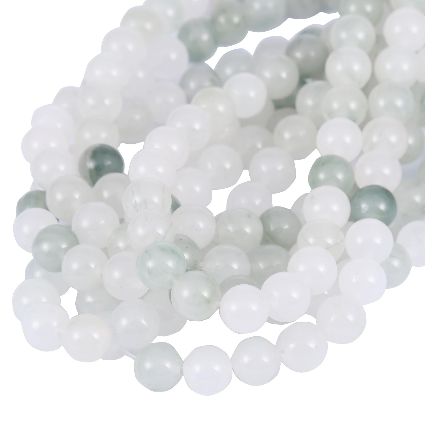 Natural 8mm Iceberg Jade Gemstone Beads Energy Healing Crystal Round Loose Stone Beads for Jewelry Making DIY Bracelets Necklaces