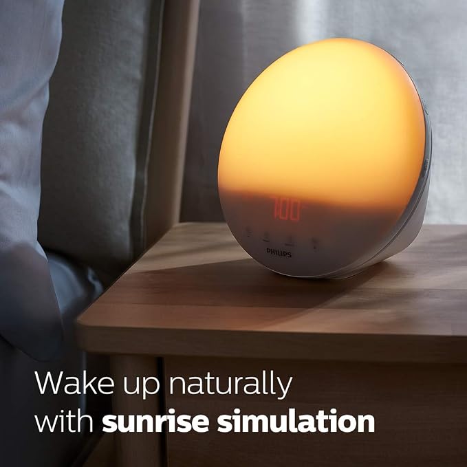Philips SmartSleep Wake-up Light,Colored Sunrise and Sunset Simulation,5 Natural Sounds,FM Radio & Reading Lamp,Tap Snooze,HF3520/60,(Pack of 3)