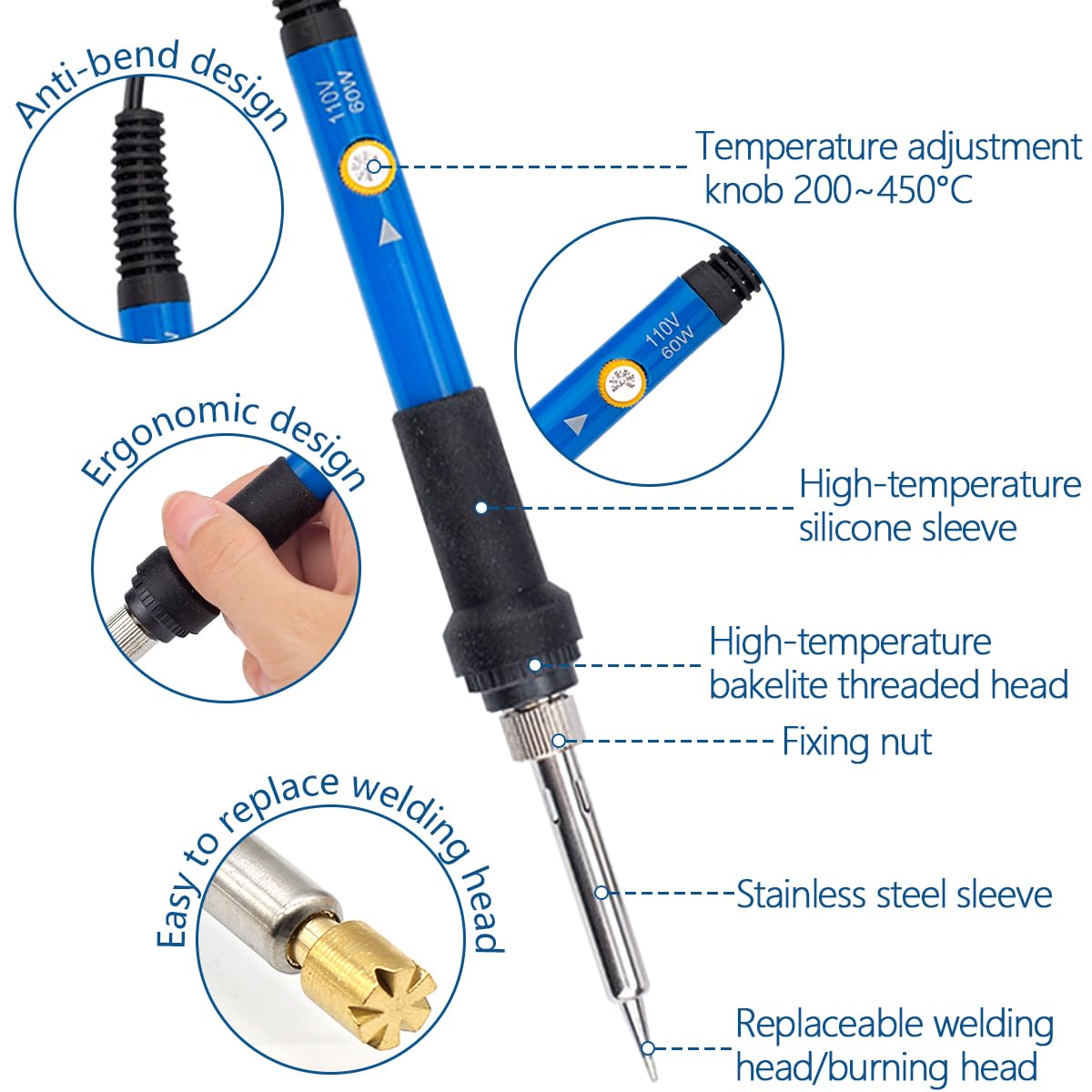 Wood Burning Kit, 32PCS Wood Burning Tool – Adjustable Temperature Soldering Iron Tool for DIY, Wood Carving, Embossing, and Craft Projects – Wood Burner Pen Set for Adults and Beginners