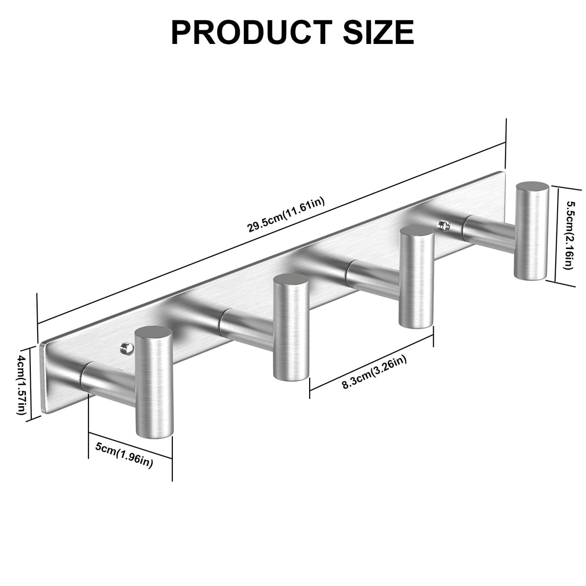 Silver Hat and Coat Wall Mount Rack (2 Count)