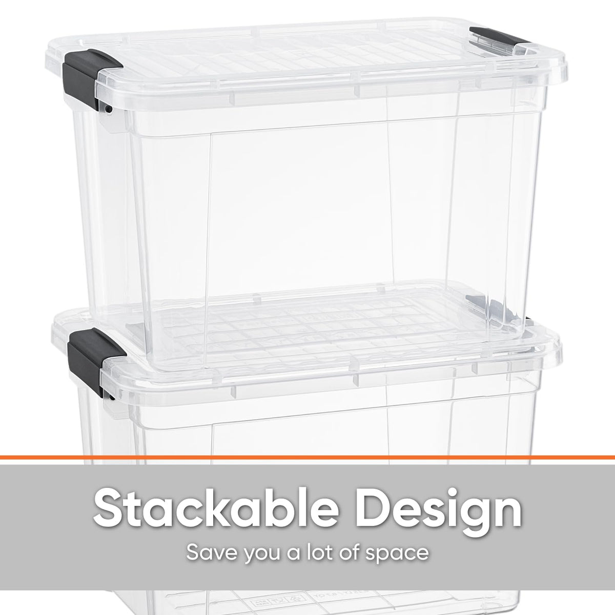 Clear Storage Boxes with Lids (8 Count)