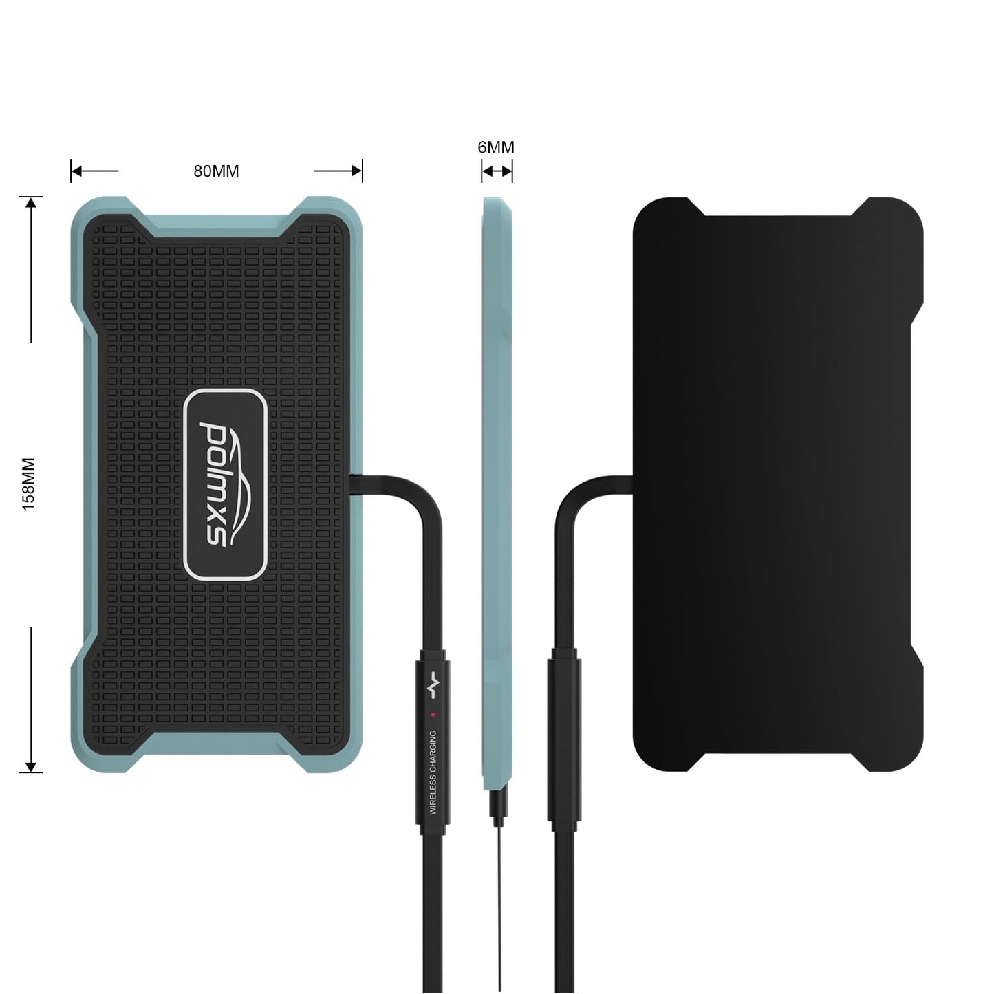 Wireless Charger Car Fast Charging pad, POLMXS Wireless Phone Charger Cell Phone RGB Light up Cordless Charging mat Compatible with iPhone 11/12/12/14/15 Galaxy S21/S22/S23/24 Airpod (C15 PAD)