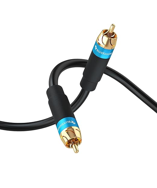 BlueRigger RCA Audio Subwoofer Cable (6FT, Dual Shielded, Gold Plated RCA Connectors) – for Subwoofer, Amplifier, Home Theater