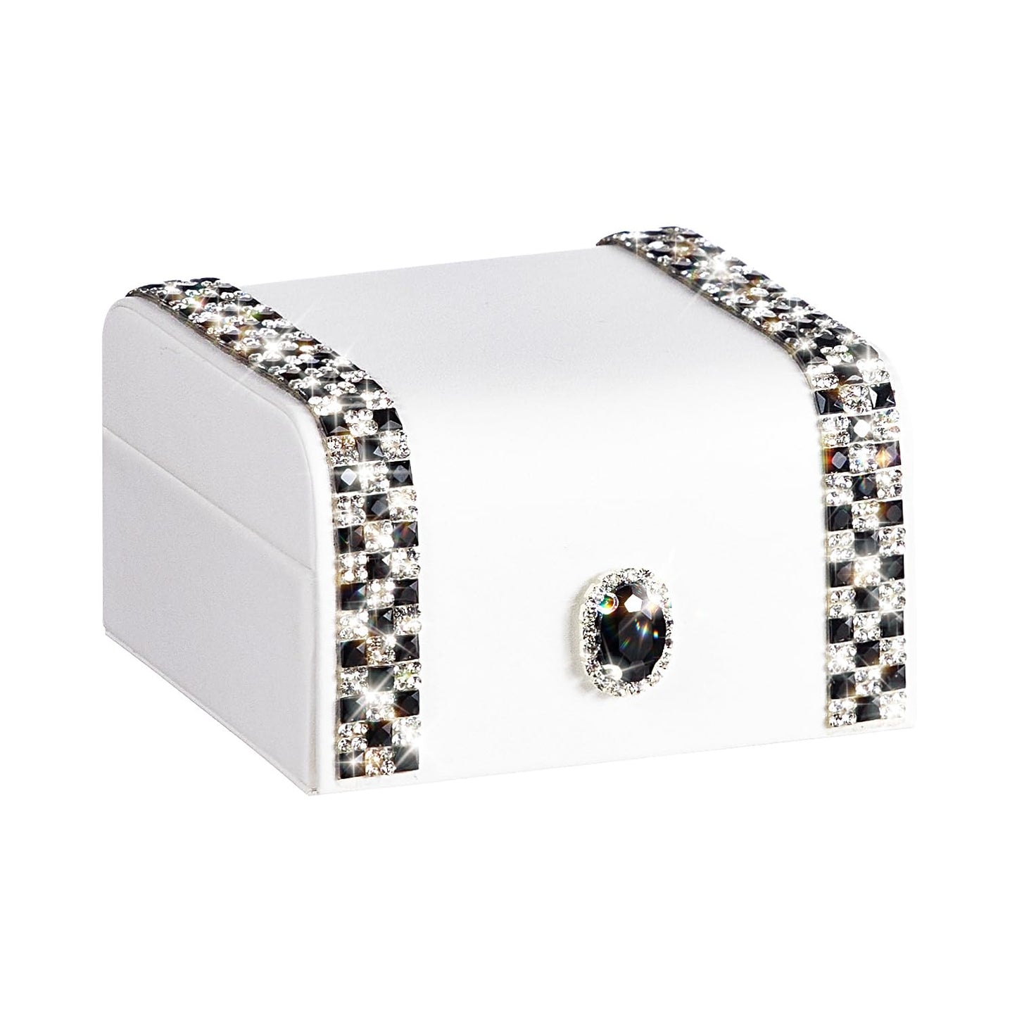Homde Women Small Jewelry Box: Travel Case for Ring Earring Necklace - Birthday & Return Gift (Black)