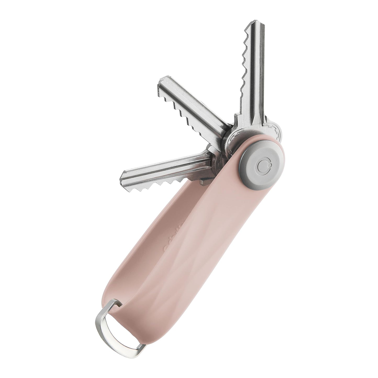 Orbitkey Active Key Organizer Lite – Durable Holder with Elastic Polymer Band, Carabiner Ring & Secure Locking Mechanism – Slim Pocket-Friendly Keychain for Everyday Carry & Travel (Dusty Pink)