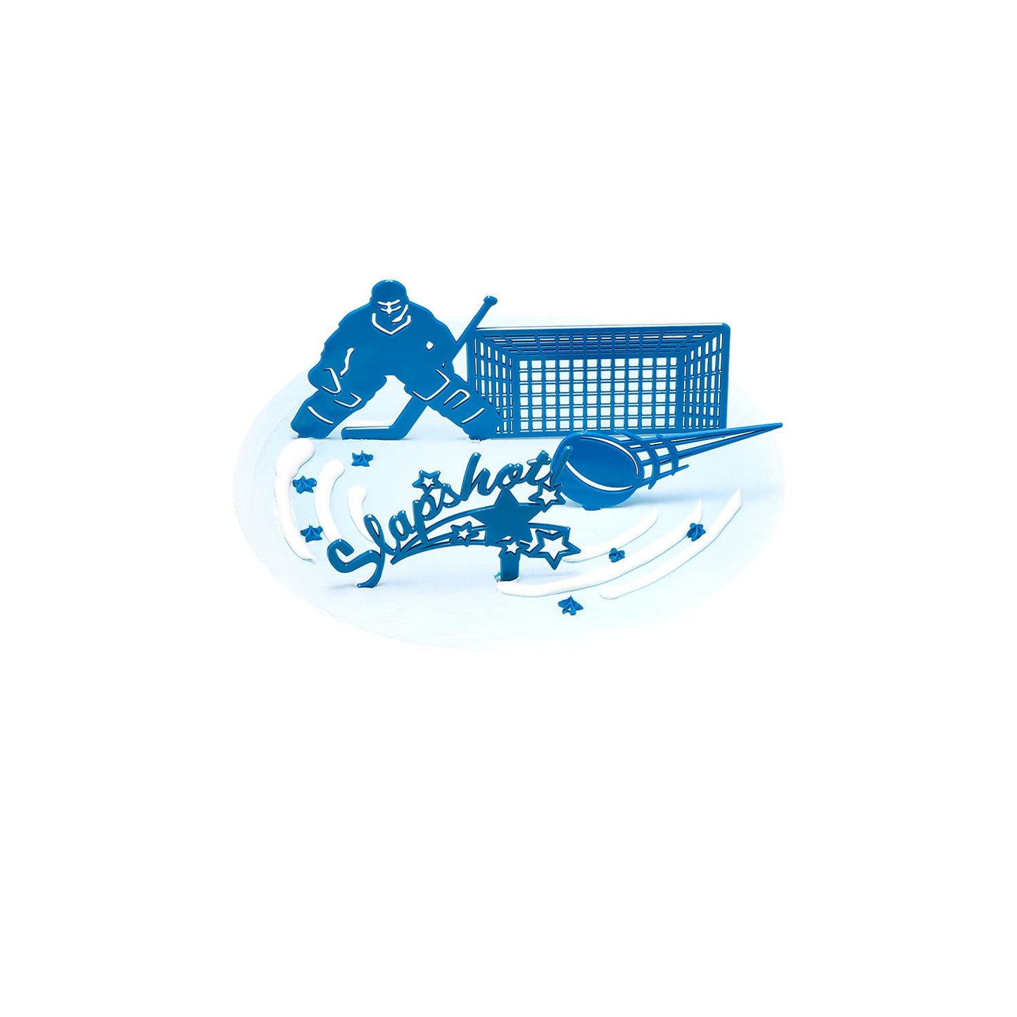 DecoPac 26252 CakeDecorating kit-Slapshot Cake and Cupcake Toppers for Birthdays and Parties, 1 SET, Blue