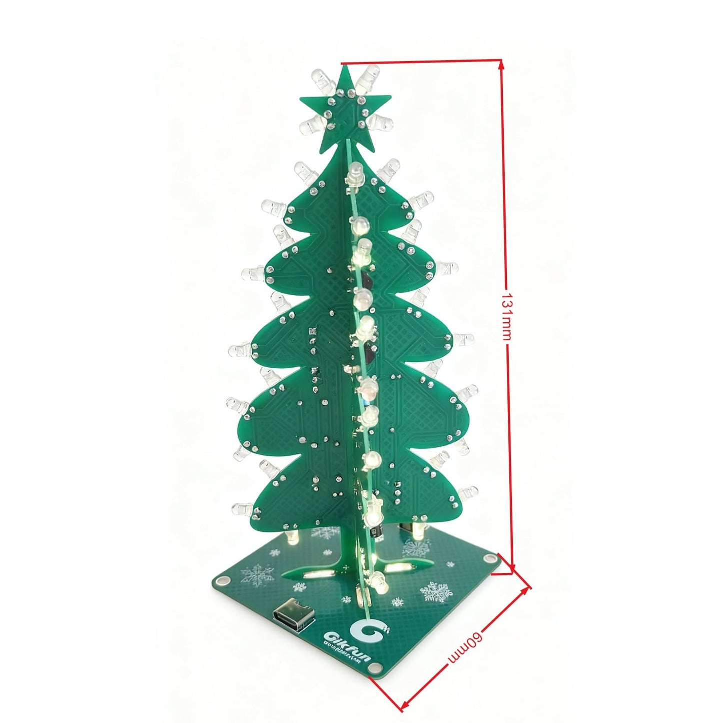 Gikfun Advanced Christmas Tree Soldering Kit DIY STEM Project for Adults Hobbyists Gift GK1033