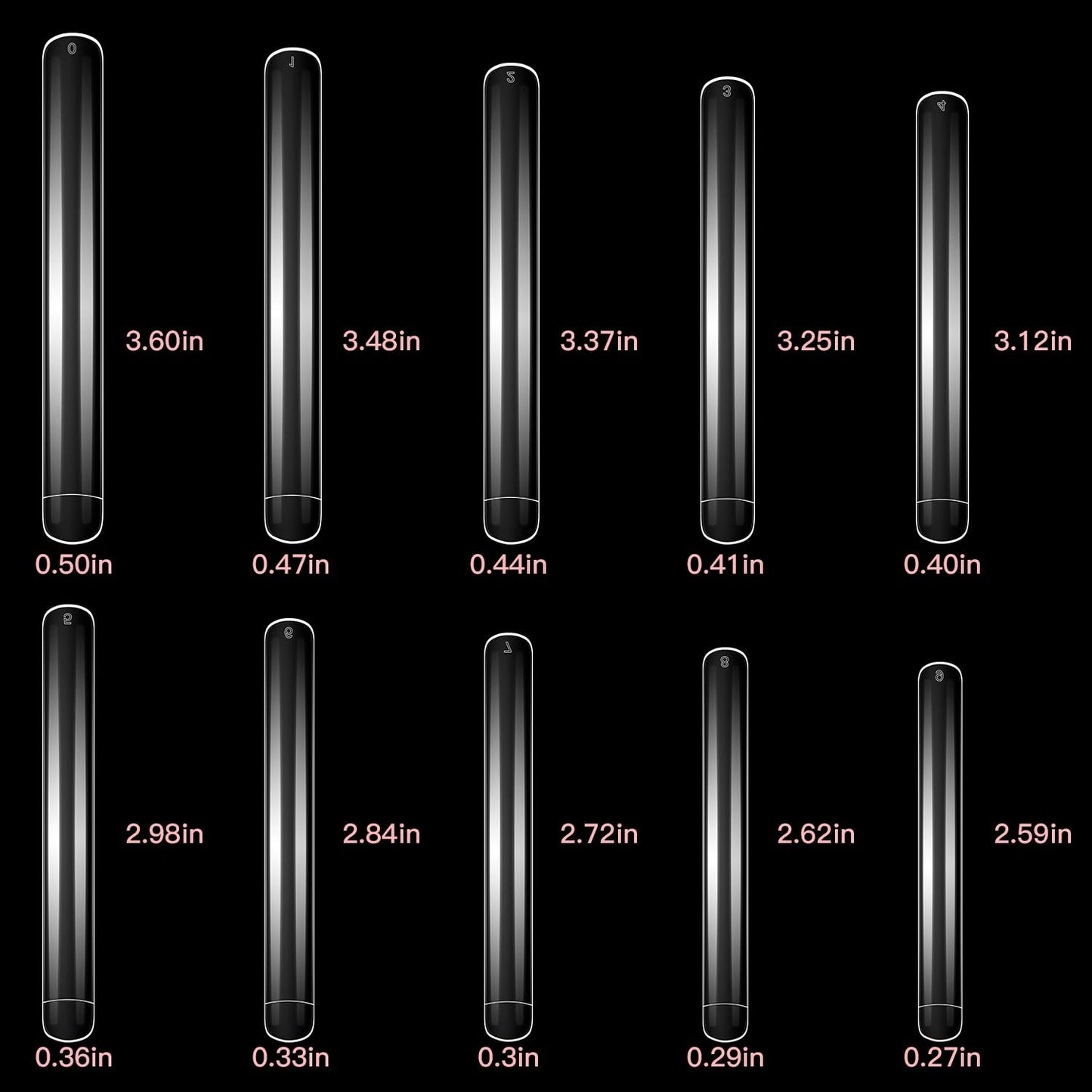 XXXXL Extra Long Nail Tips, BORNBYME 100Pcs Clear Curve Nail Tips Acrylic Full Straight Nail Tip