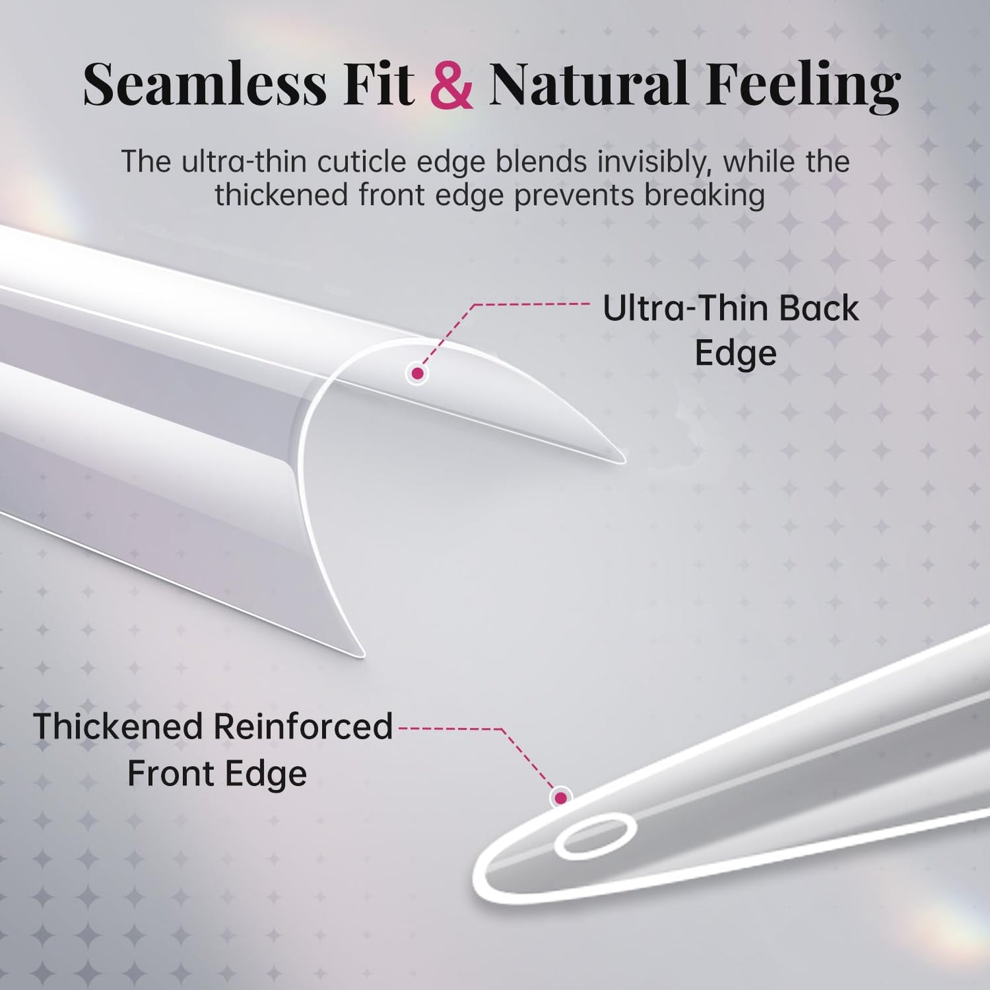 krofaue Extra Long Stiletto Nail Tips - 500PCS False Clear Nais with 10 Sizes Half Cover Pointed Press On Artificial Acrylic for Salon DIY, XL