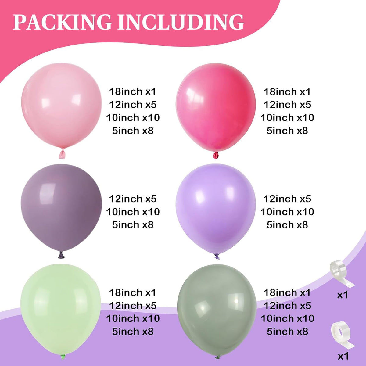 Fairy Theme Balloons Arch Pastel Pink Purple Green Balloons Garland Dusty Green Retro Hot Pink Latex Balloon for Girls Birthday Garden Wildflower Fairy Tea Party Baby Shower Woodland Decorations