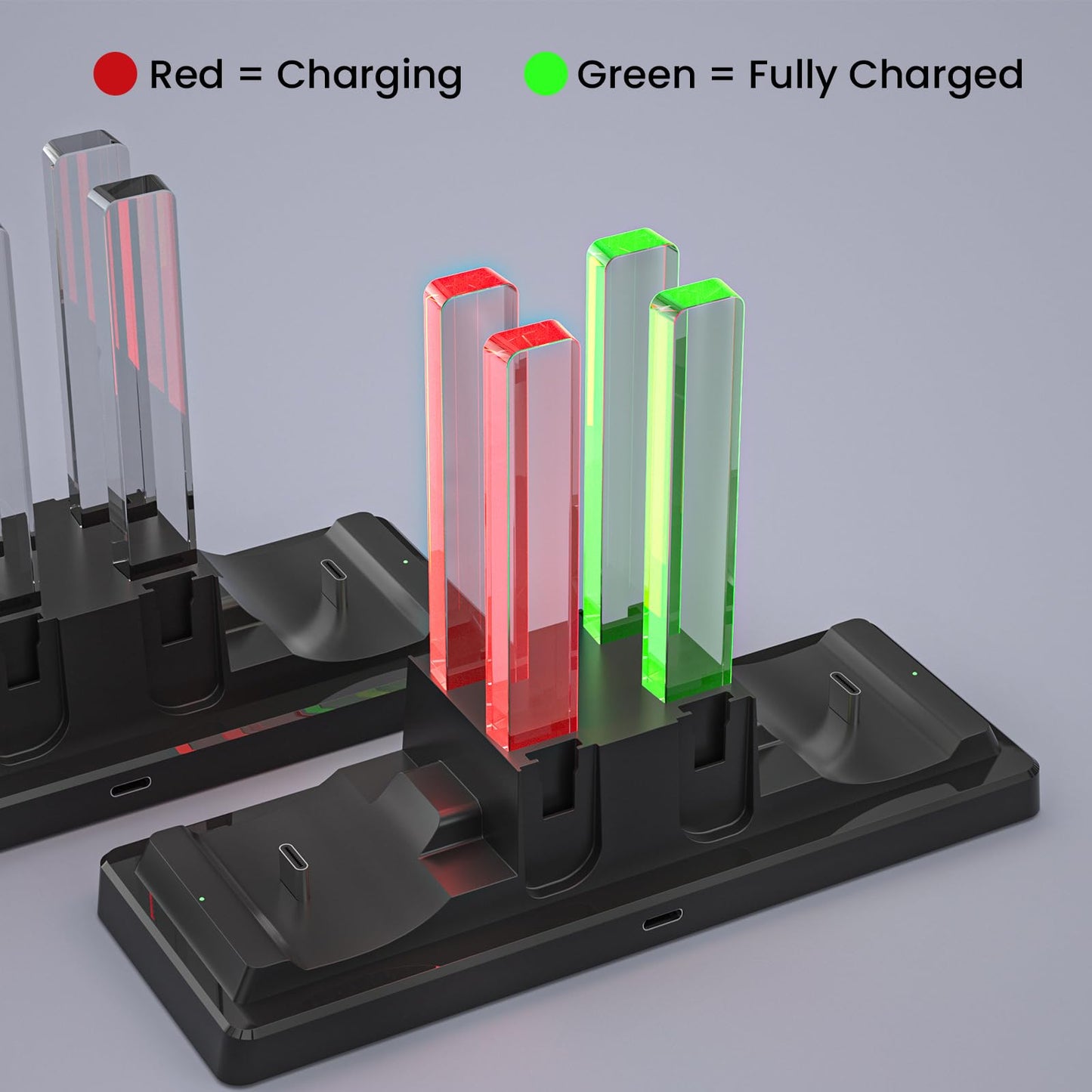 Controller Charger Dock for Nintendo Switch – 6 in 1 Charging Station for 4 Joy-Cons & 2 Pro Controllers, LED Indicator, Quick USB Charging, Not Compatible with Switch 2 Joycon