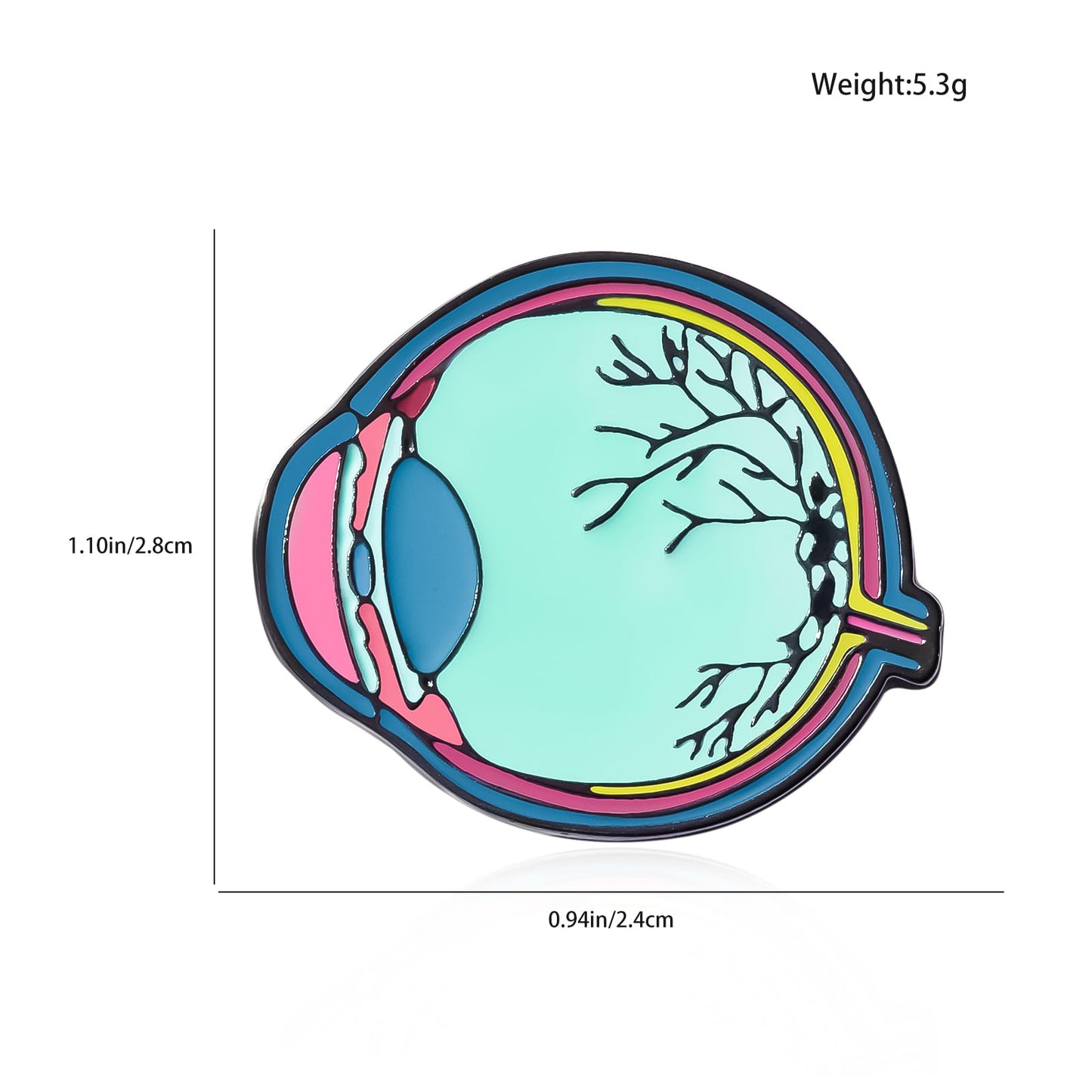 Dr's gift Eyeball Enamel Brooch Pin Medical Ophthalmology Jewelry Eye Badge for Doctor Nurse Backpack Lapel