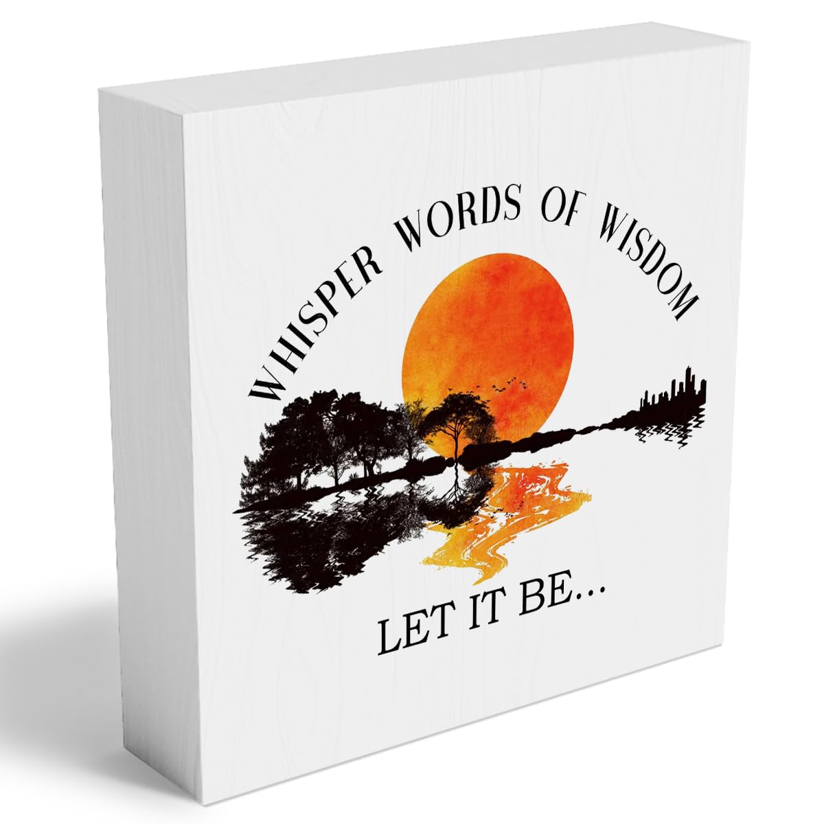 Musical Gift Wooden Plaque 5x5 Inch - Handcrafted Desktop Decoration with Uplifting Lyrics, Unique Home Decor for Music Enthusiasts
