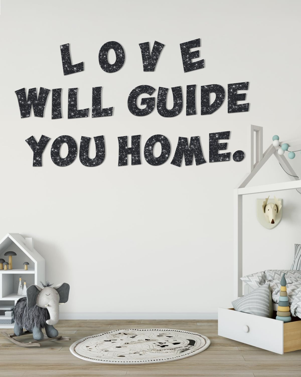 154 Pcs Large 7" Glitter Bulletin Board Letters, Poster Board Letters Alphabet Punctuation Cut Out Cardboard Letters Accessories for Classroom Display Decorating Supplies 7inch