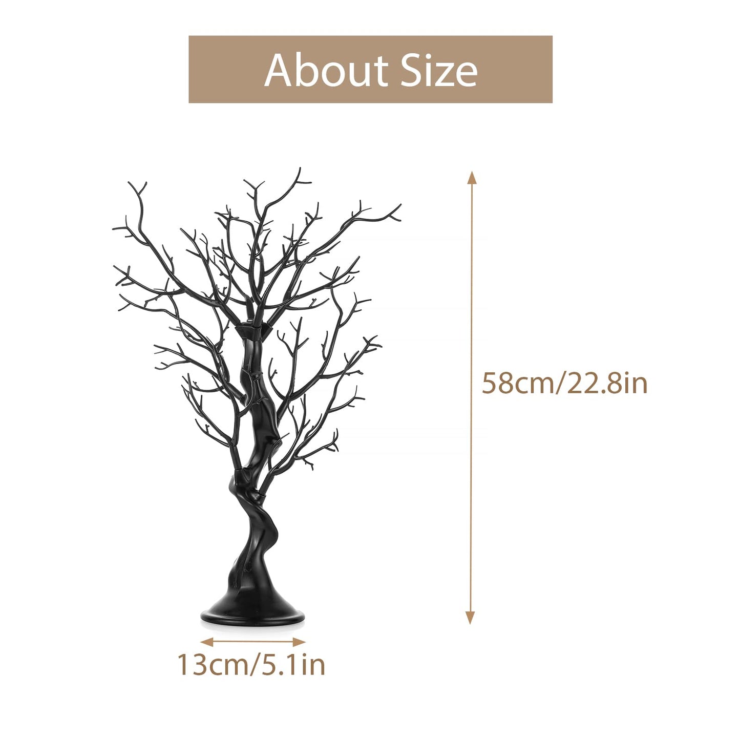 Sziqiqi Small Artificial Tree for Table Centerpiece Black Fake Trees 1.9FT Faux Tree for Party Birthday Garden Home Halloween Decorations Gothic