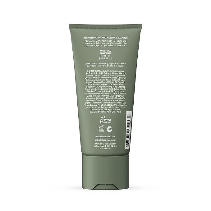Deep Steep Body Butter with Ceramides for Intense Moisture 6oz (6 Ounces (Pack of 1), Rosemary Mint)