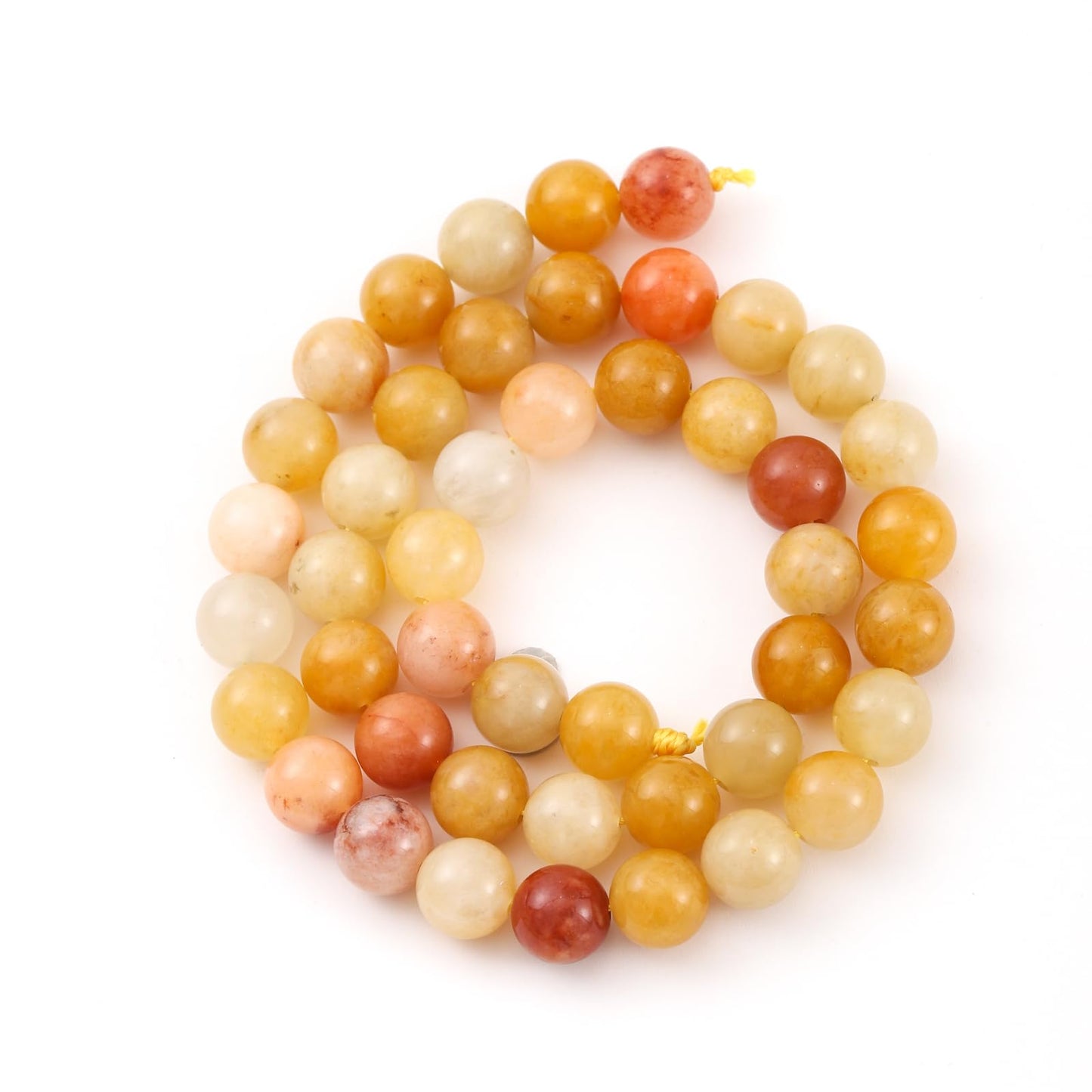8mm 45pcs DIY Natural Yellow Aventurine Stone Beads Round Healing Crystal Gemstone Loose Beads for Jewelry Making Handmade Bracelet Necklace