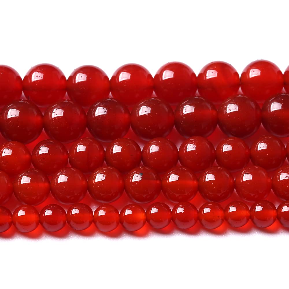 10mm 36pcs 7A Natural Red Agates Beads Round Loose Beads for Jewelry Making DIY Bracelet Necklace Energy Healing Power Stone Beads (Red Agate, 10mm)