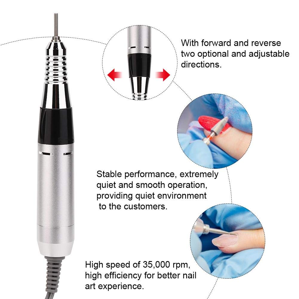 Professional Electric Nail Art Drill Pen Manicure Machine Nail Files Handpiece Nail Drill Pen Replacement Nail Grinding Machine Accessory(01)