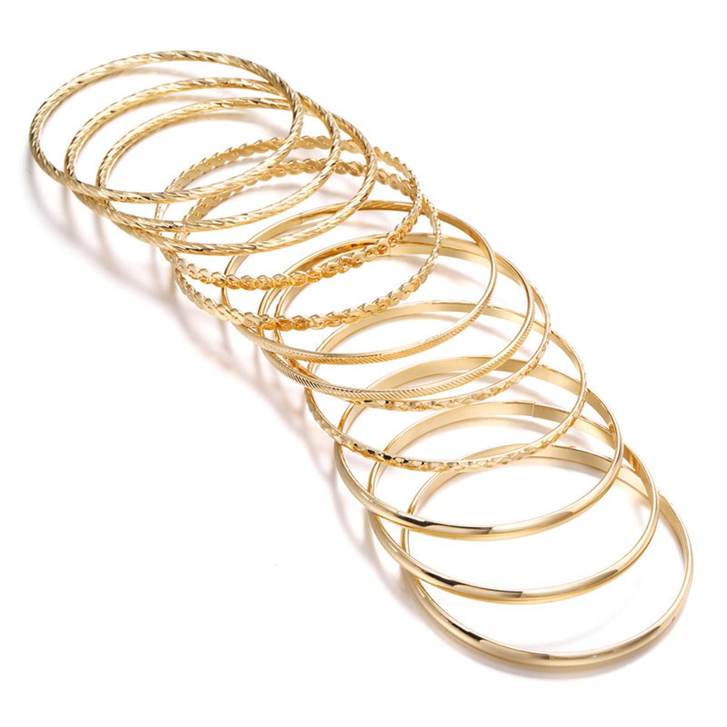 FUNOJOY Bangle Bracelets for Women,14K Gold Plated Boho Indian Multi Stackable Bangles For Women Jewelry Gifts