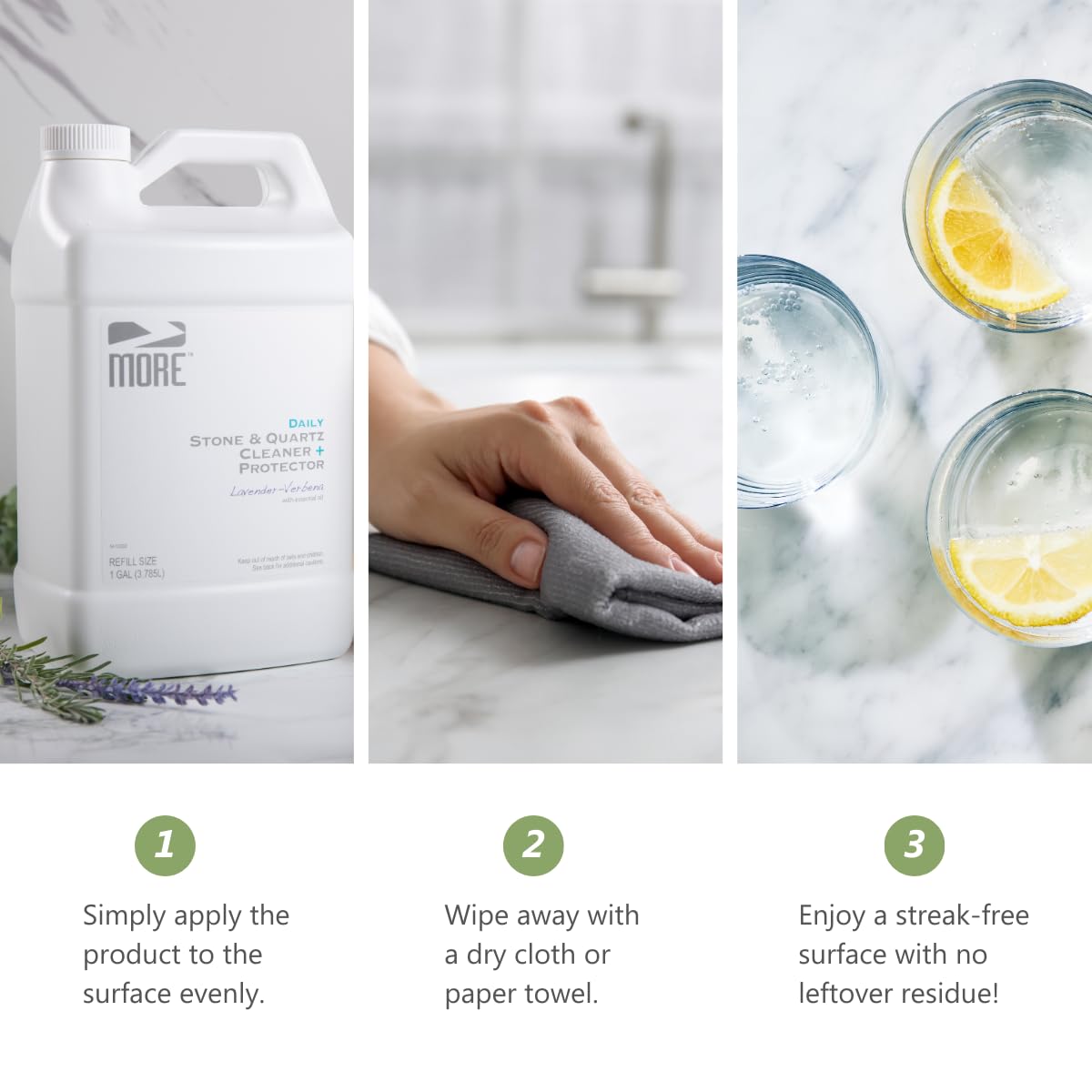MORE Stone & Quartz Cleaner + Protector (128 Fl Oz)