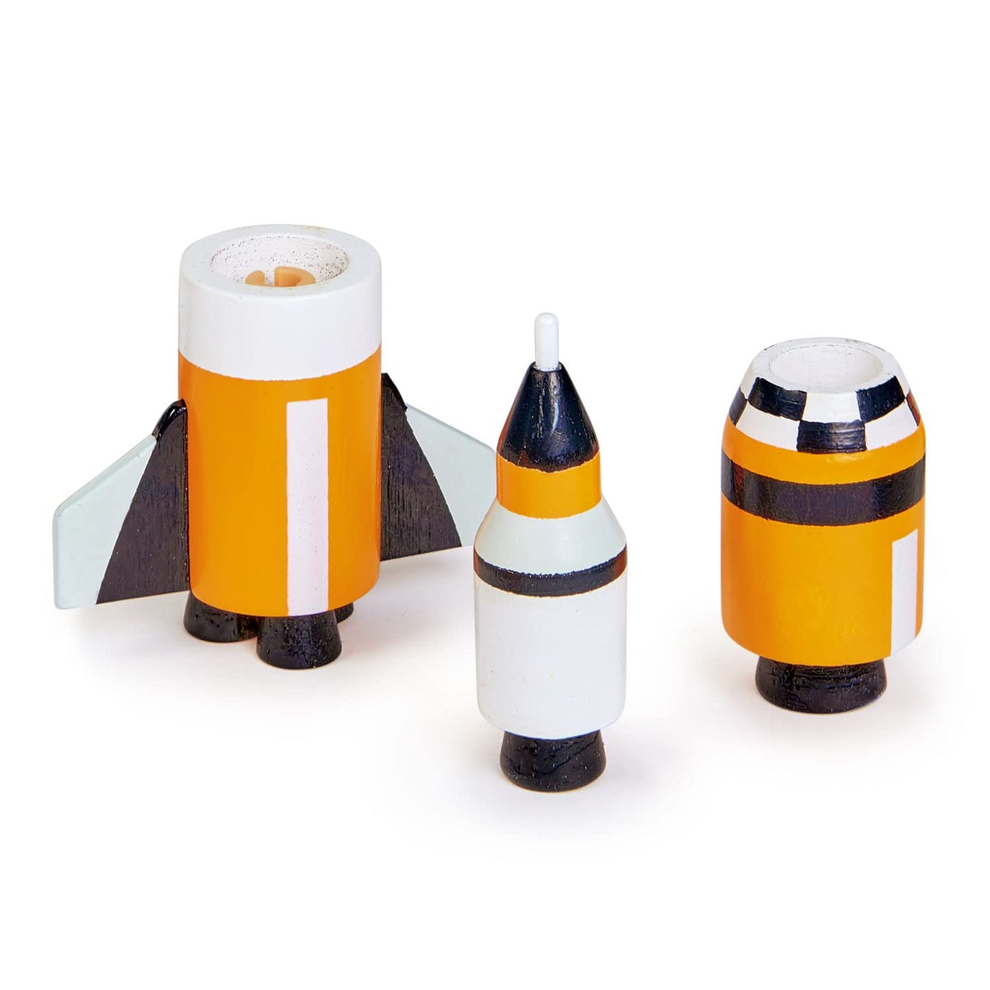 Tender Leaf Toys - Space Voyager Set - 7 Piece Solid Wood Space Vehicle Set with Moving Parts - Boost Imagination and Learn Through Play, Gender-Neutral for Pre-School Boys and Girls - Age 3 +