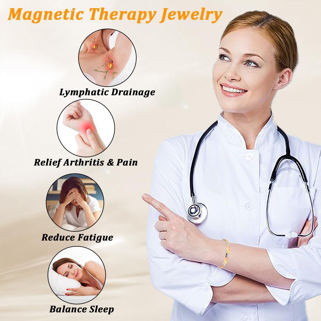 Cigmag Copper Bracelets for Women Pure Copper Bracelet Cuff Bangle Strength Magnet Adjustable