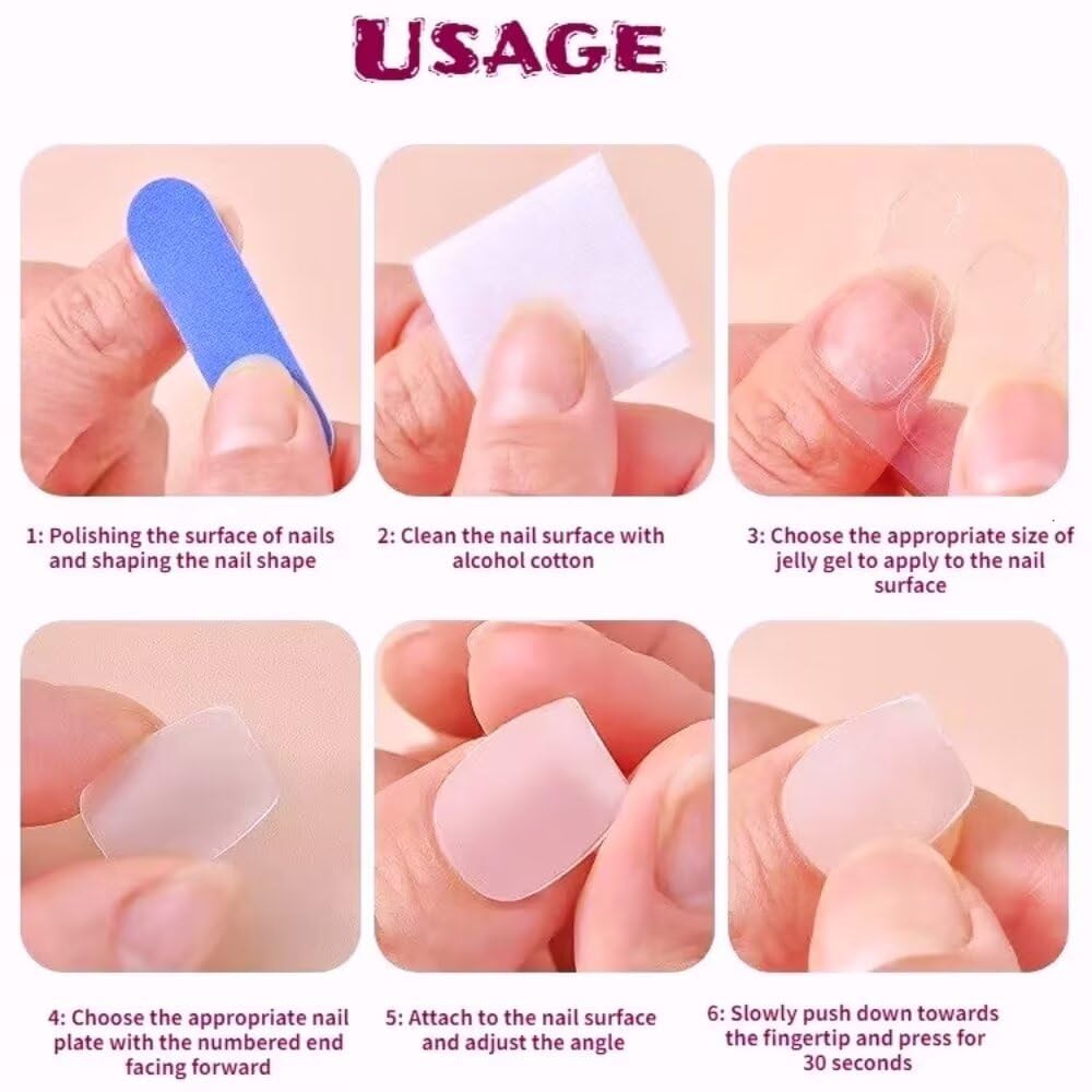 Medium Press On Nails - Handmade 3D False Nails Long Stiletto 10 Pcs ReusableABS Material Finger Painting Nail Tip French Salon Design (Size M)