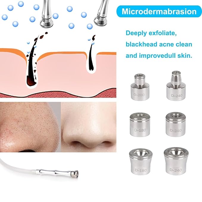 Diamond Dermabrasion Head Microdermabrasion Exfoliator Home Facial Dermabrasion Tool Dermabrasion Replacements 6 Tips