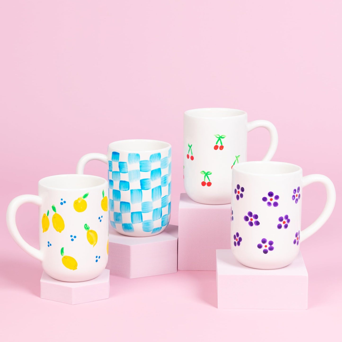Tulip Painted by Me Ceramic Painting Kit – 4 Paintable Mugs, 8 Food Safe Colors & 4 Brushes, Dishwasher Safe, Paint Your Own Ceramics at Home