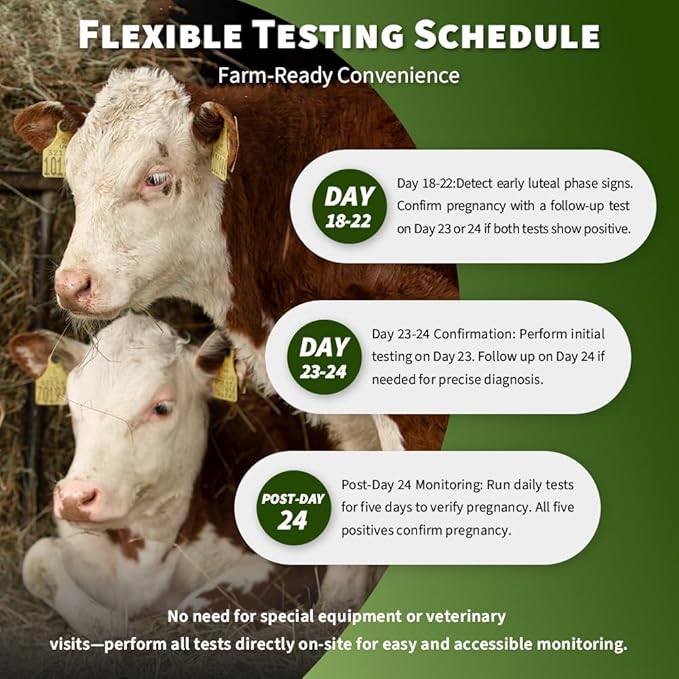 Quick Cow Pregnancy Test Kit - Accurate Home Detection for Cattle(2 Pack)