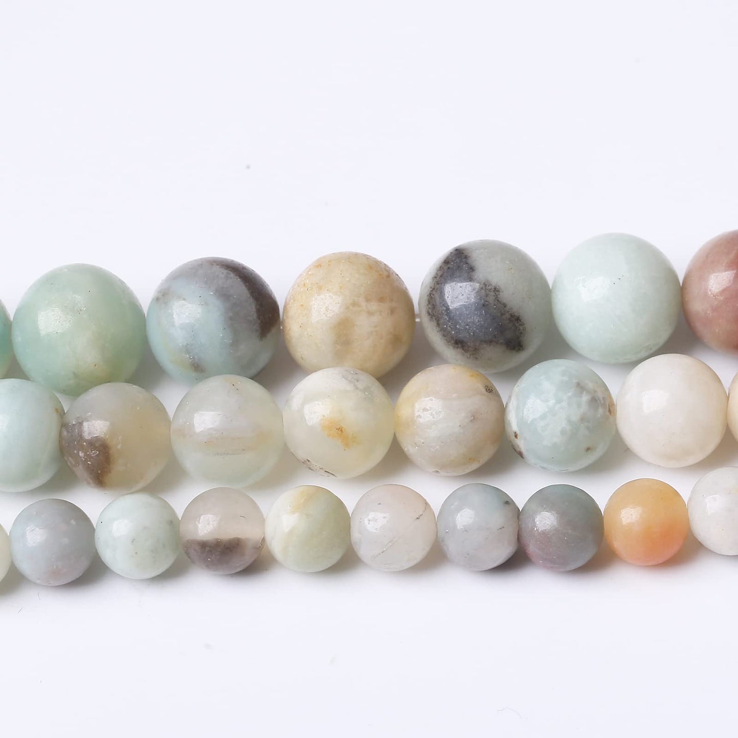 45PCS 8MM Natural Amazonite Beads Round Loose Stone Beads for Jewelry Making DIY Energy Stone Healing Power Bracelet 15"